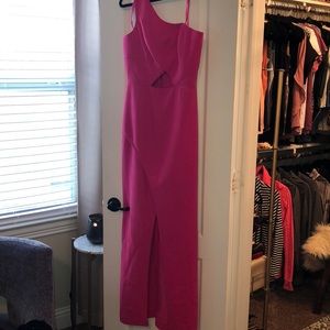 Sexy Hot Pink Cutout Split Leg Formal